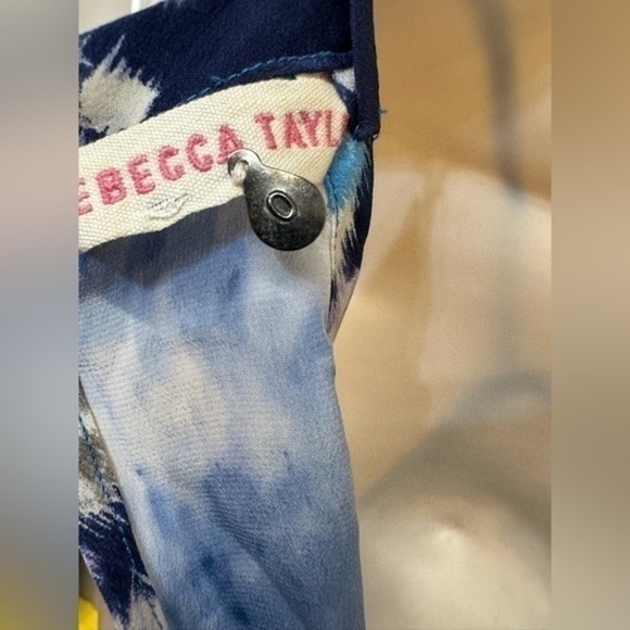 Rebecca Taylor Blue White Cloud Halter Silk Dress - Picture 2 of 9